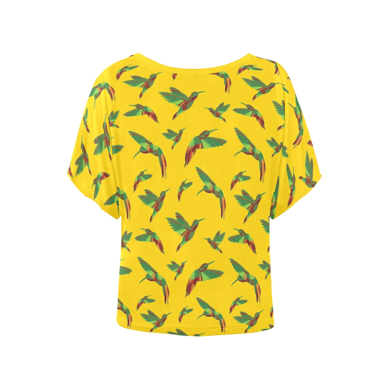 Red Swift Yellow Women's Batwing-Sleeved Blouse T shirt (Model T44) Women's Batwing-Sleeved Blouse T shirt (T44) e-joyer