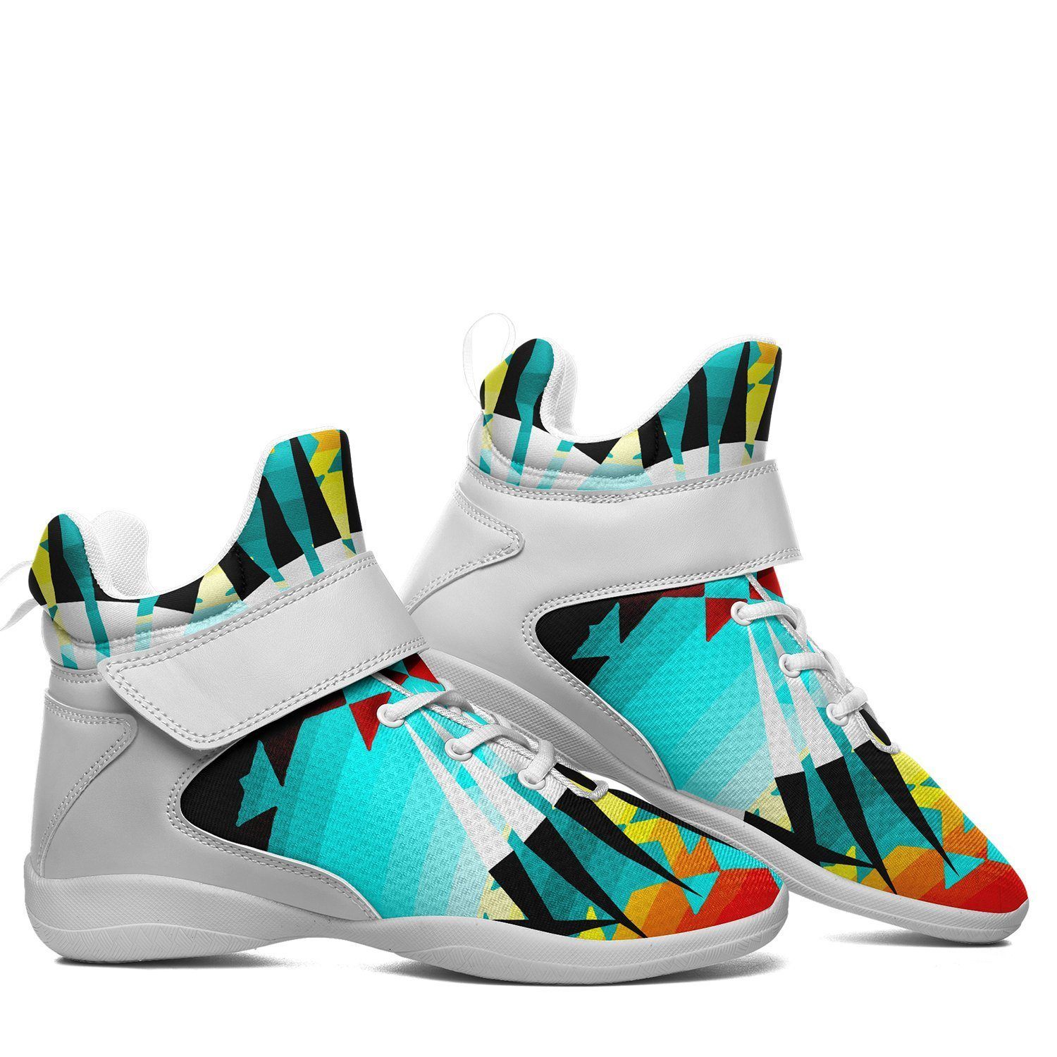 Ribbonwork Bustles Ipottaa Basketball / Sport High Top Shoes - White Sole 49 Dzine