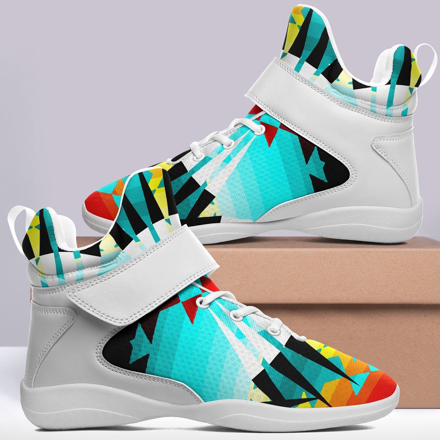 Ribbonwork Bustles Ipottaa Basketball / Sport High Top Shoes - White Sole 49 Dzine