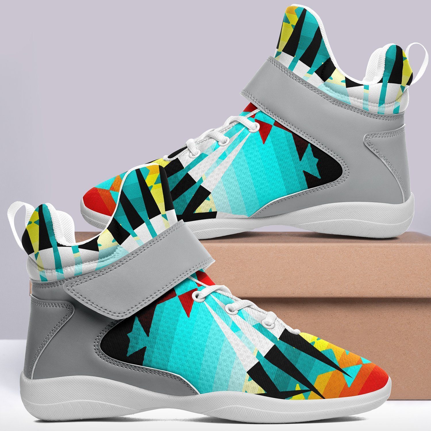 Ribbonwork Bustles Ipottaa Basketball / Sport High Top Shoes - White Sole 49 Dzine
