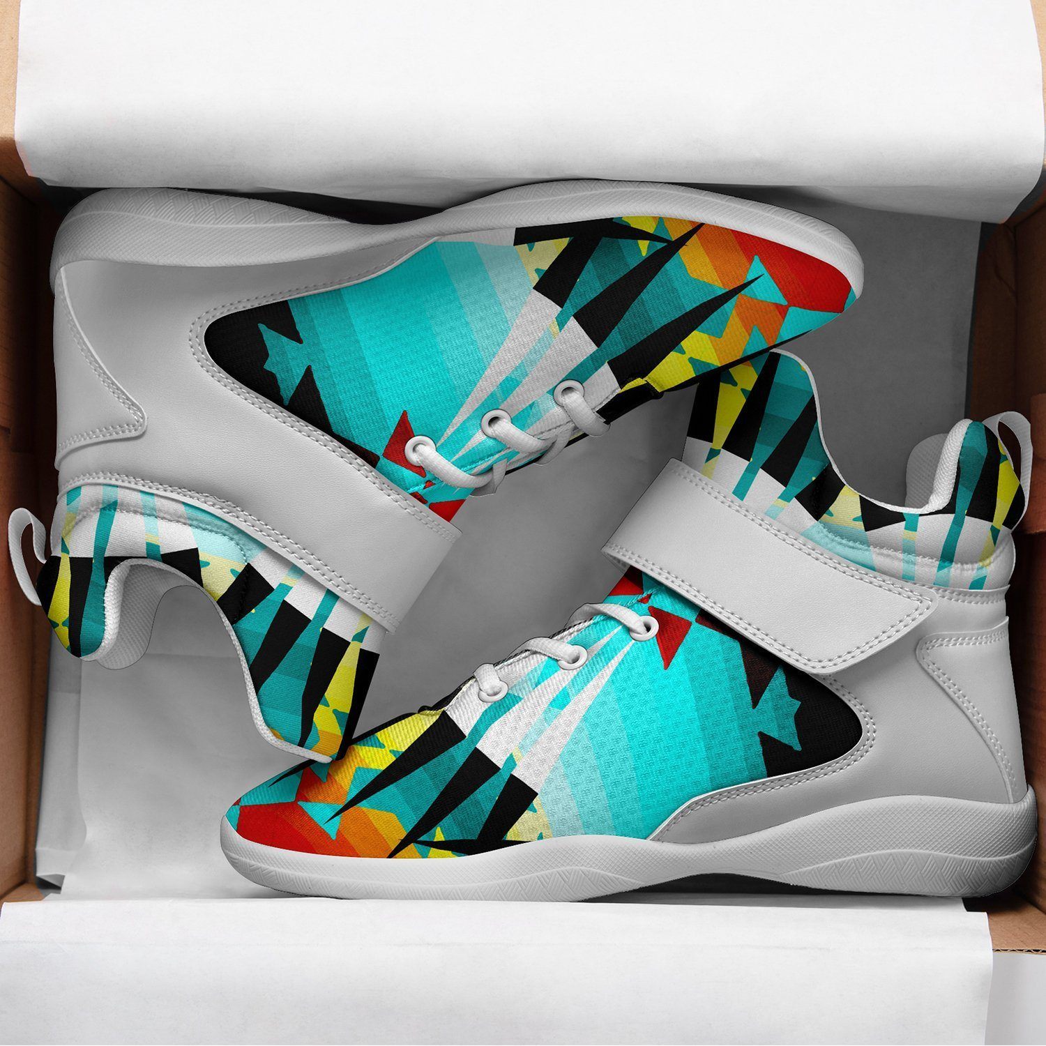 Ribbonwork Bustles Ipottaa Basketball / Sport High Top Shoes - White Sole 49 Dzine