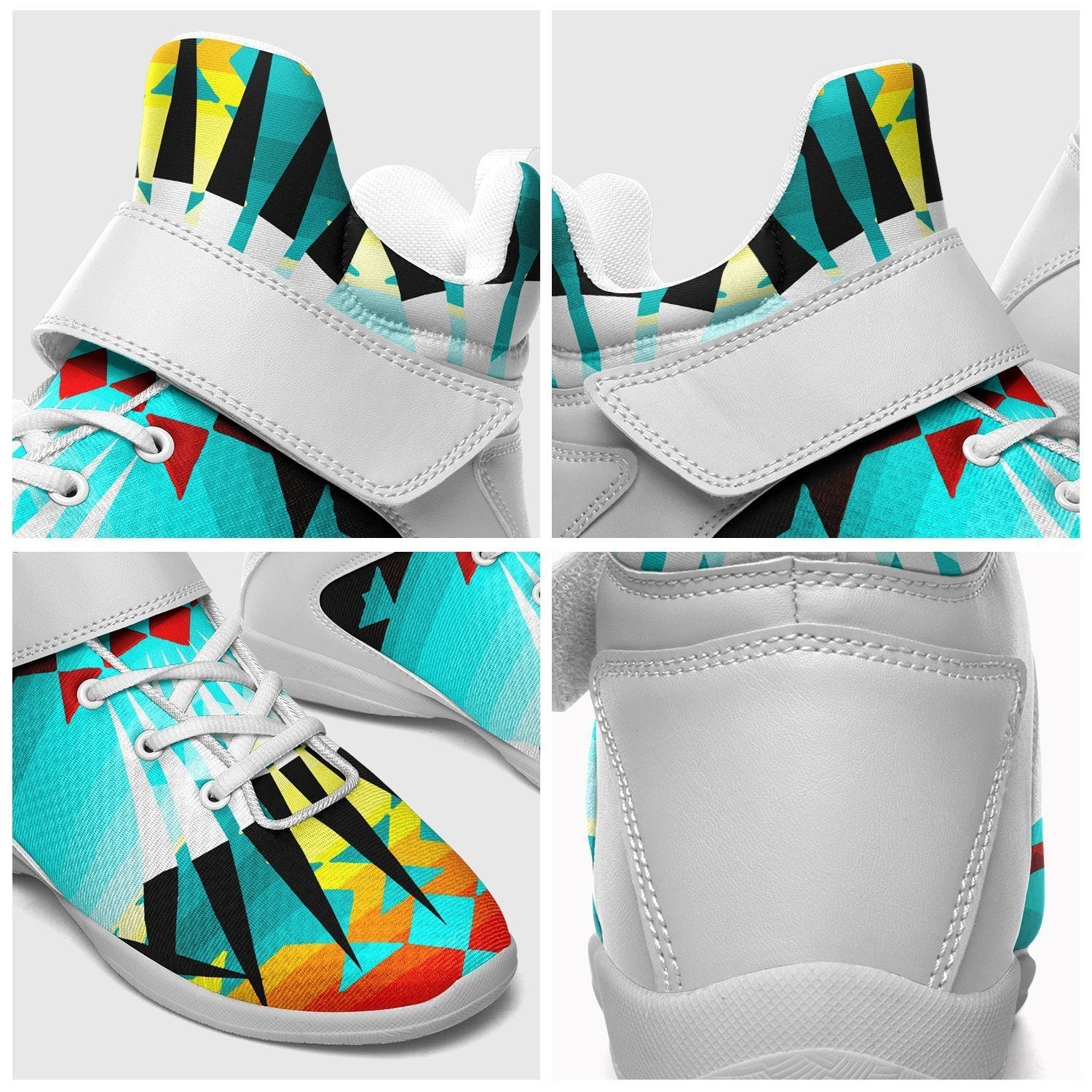 Ribbonwork Bustles Ipottaa Basketball / Sport High Top Shoes - White Sole 49 Dzine