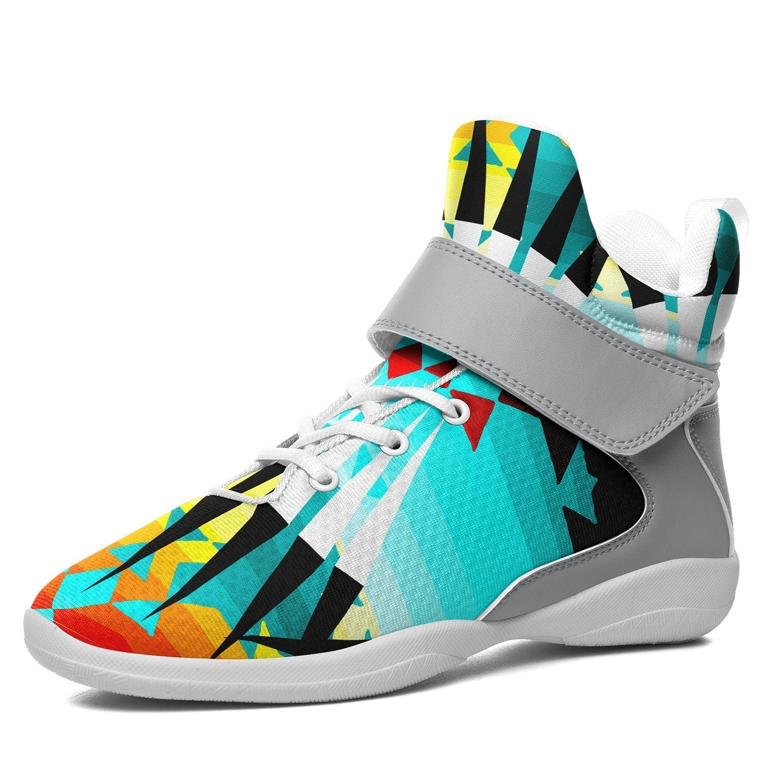 Ribbonwork Bustles Ipottaa Basketball / Sport High Top Shoes - White Sole 49 Dzine US Men 7 / EUR 40 White Sole with Gray Strap