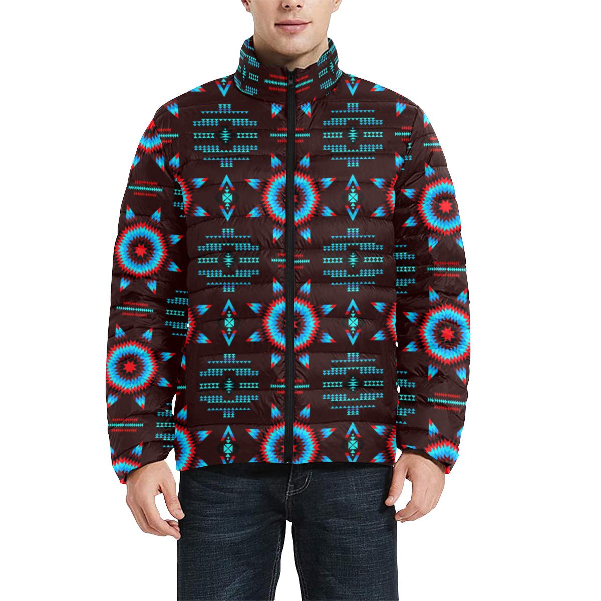 Rising Star Corn Moon Men's Stand Collar Padded Jacket (Model H41) Men's Stand Collar Padded Jacket (H41) e-joyer
