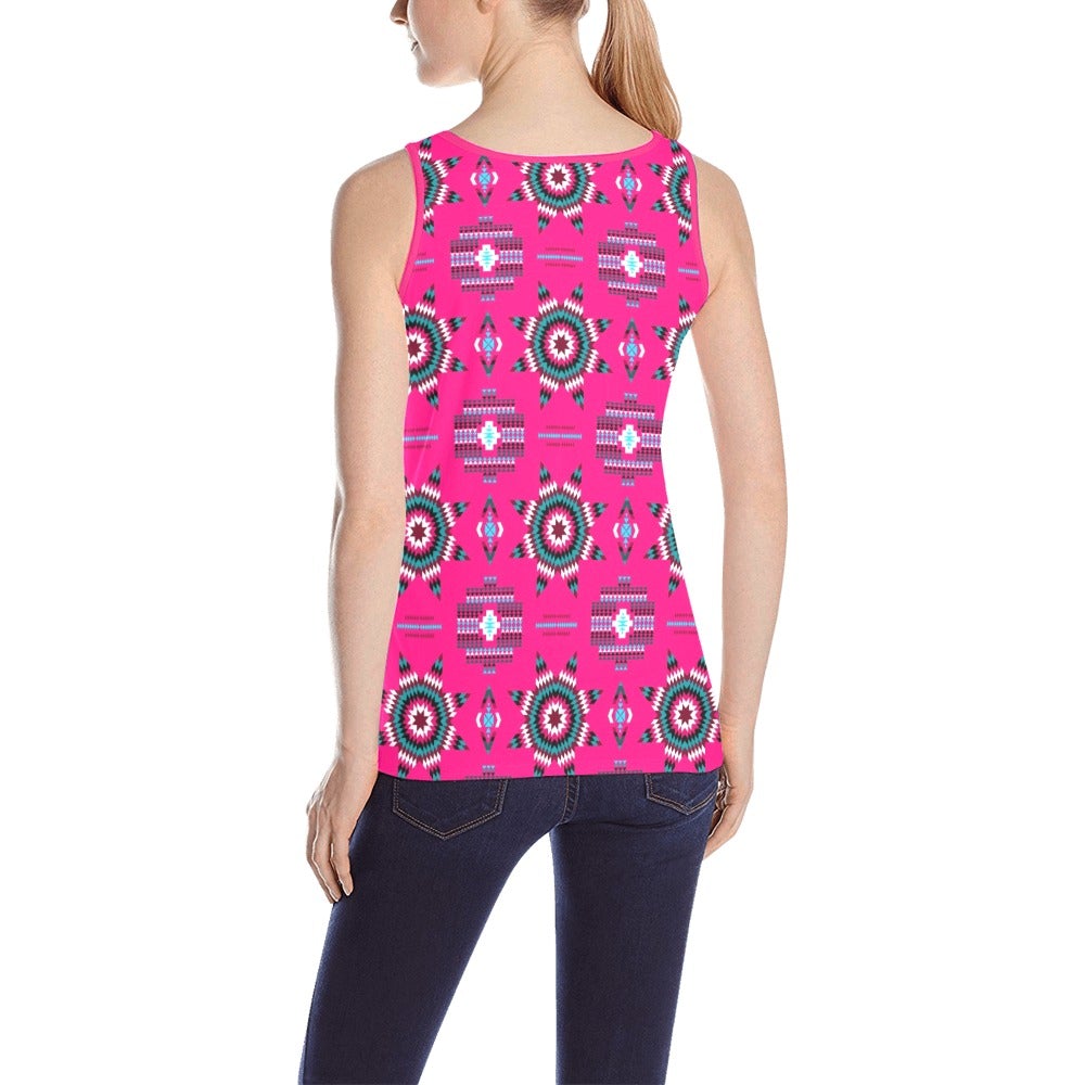 Rising Star Strawberry Moon All Over Print Tank Top for Women (Model T43) All Over Print Tank Top for Women (T43) e-joyer