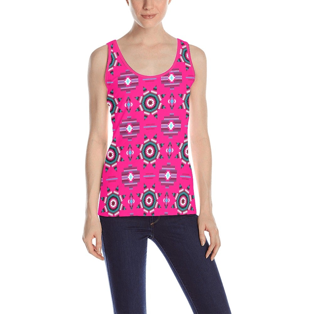 Rising Star Strawberry Moon All Over Print Tank Top for Women (Model T43) All Over Print Tank Top for Women (T43) e-joyer