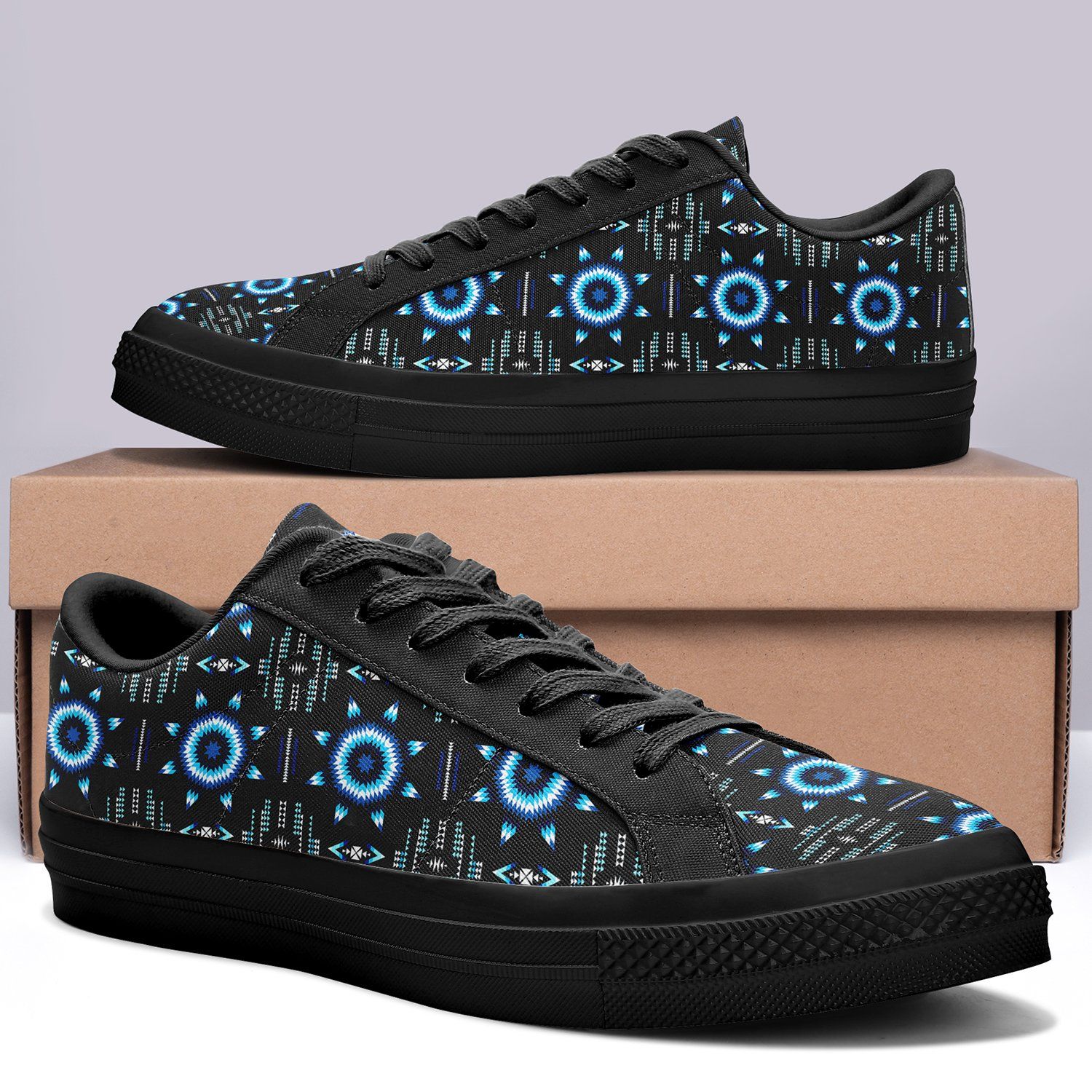 Rising Star Wolf Moon Aapisi Low Top Canvas Shoes Black Sole 49 Dzine