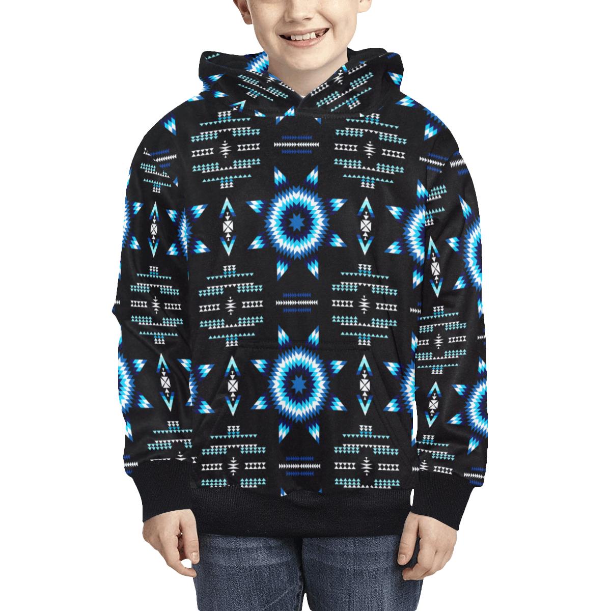 Rising Star Wolf Moon Kids' All Over Print Hoodie (Model H38) Kids' AOP Hoodie (H38) e-joyer