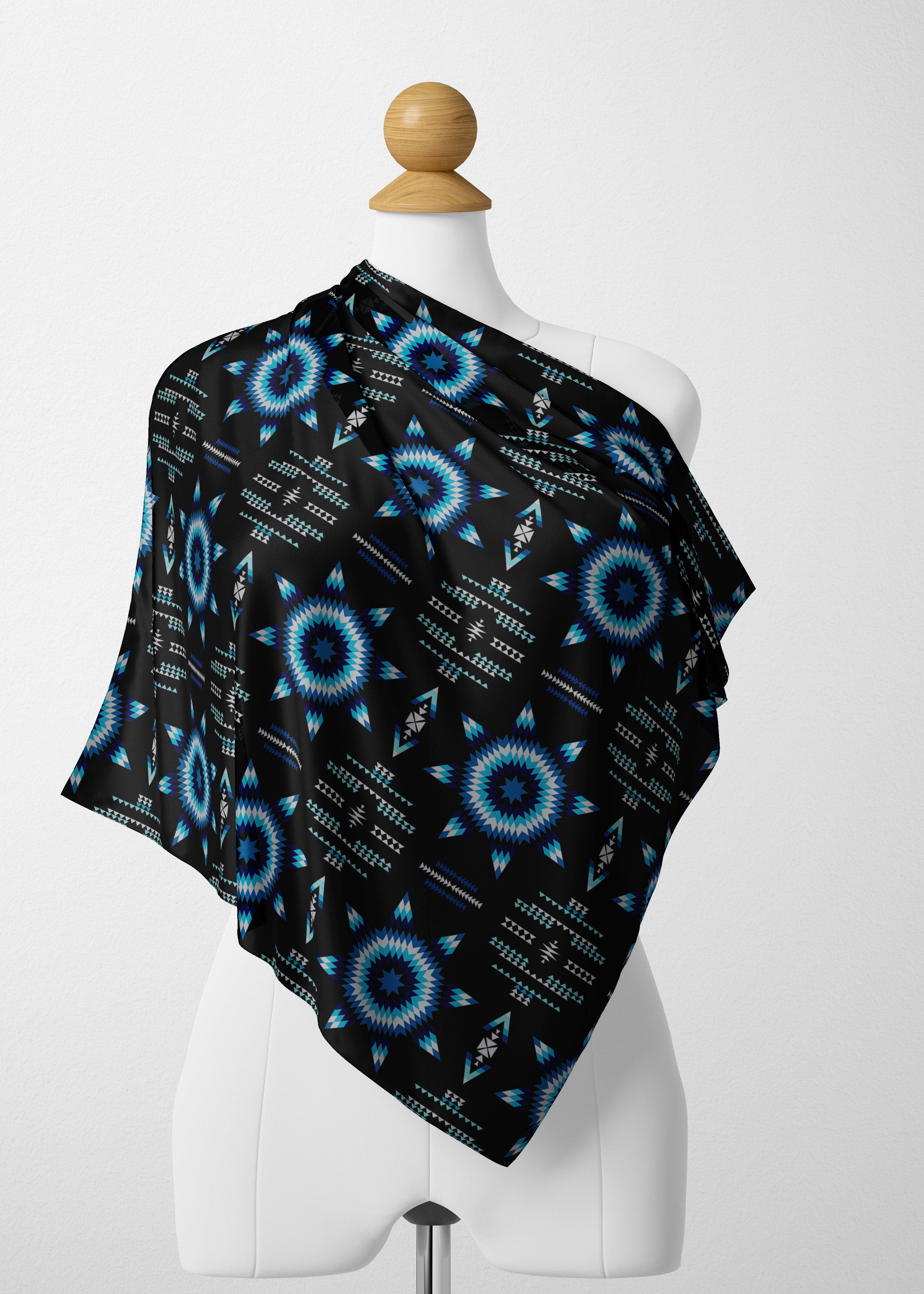 Rising Star Wolf Moon Satin Shawl Scarf 49 Dzine