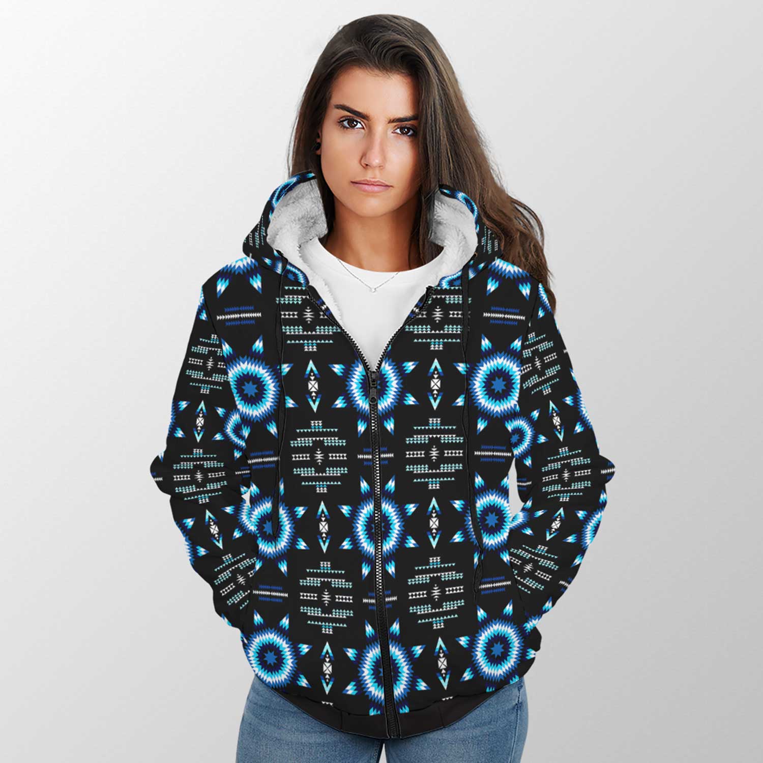 Rising Star Wolf Moon Sherpa Hoodie 49 Dzine