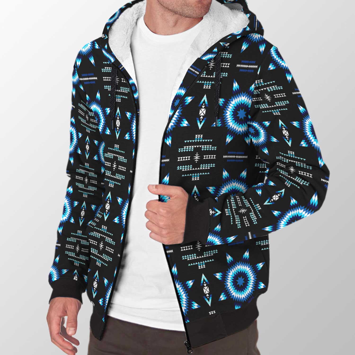 Rising Star Wolf Moon Sherpa Hoodie 49 Dzine