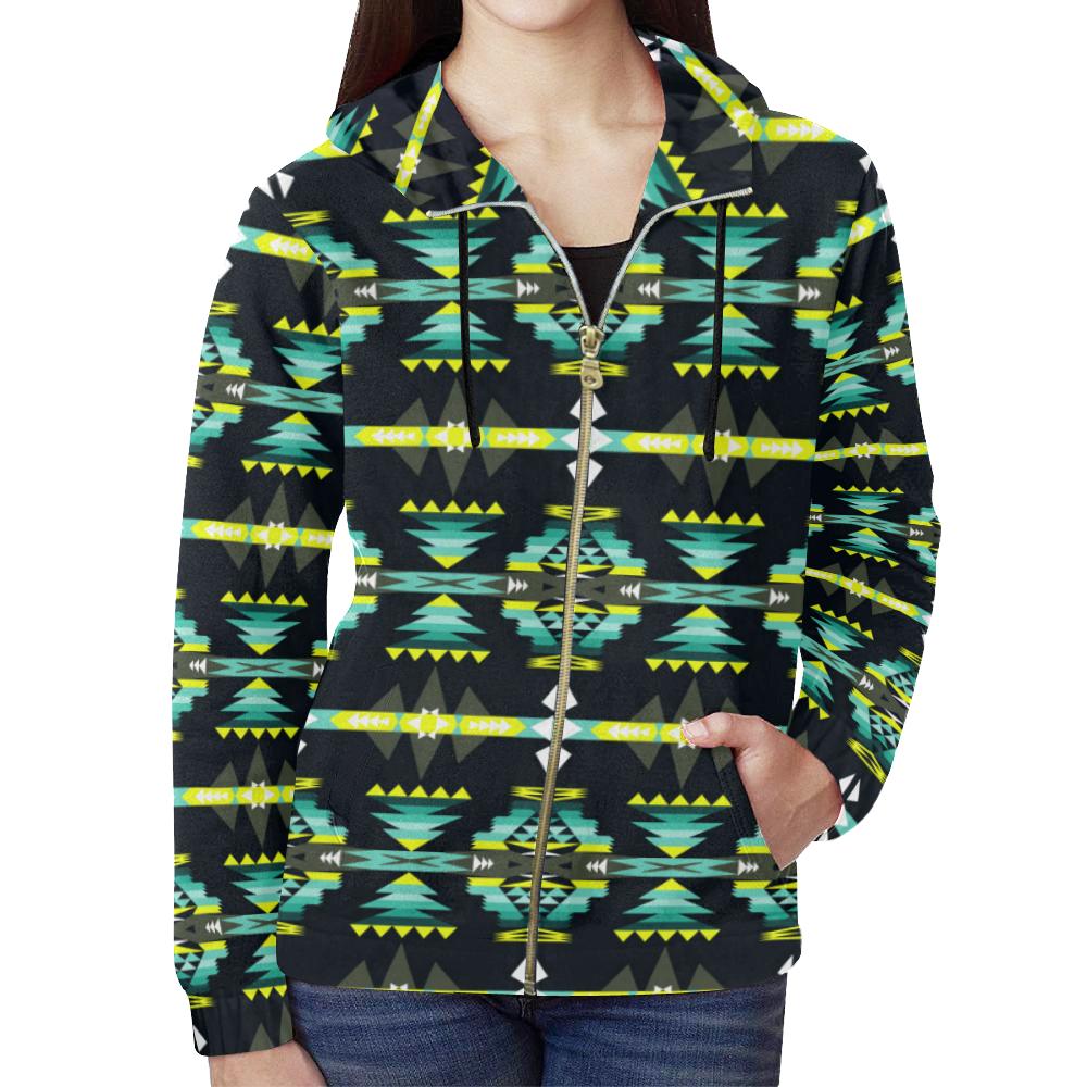 River Trail All Over Print Full Zip Hoodie for Women (Model H14) All Over Print Full Zip Hoodie for Women (H14) e-joyer