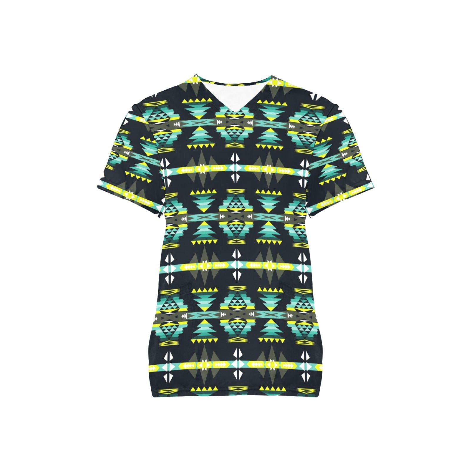 River Trail All Over Print Scrub Top Scrub Top e-joyer