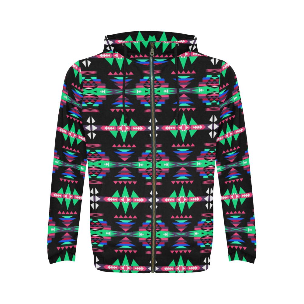 River Trail Journey All Over Print Full Zip Hoodie for Men (Model H14) All Over Print Full Zip Hoodie for Men (H14) e-joyer