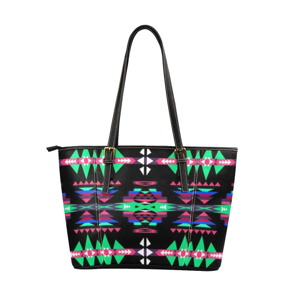 River Trail Journey Leather Tote Bag/Large (Model 1640) Leather Tote Bag (1640) e-joyer