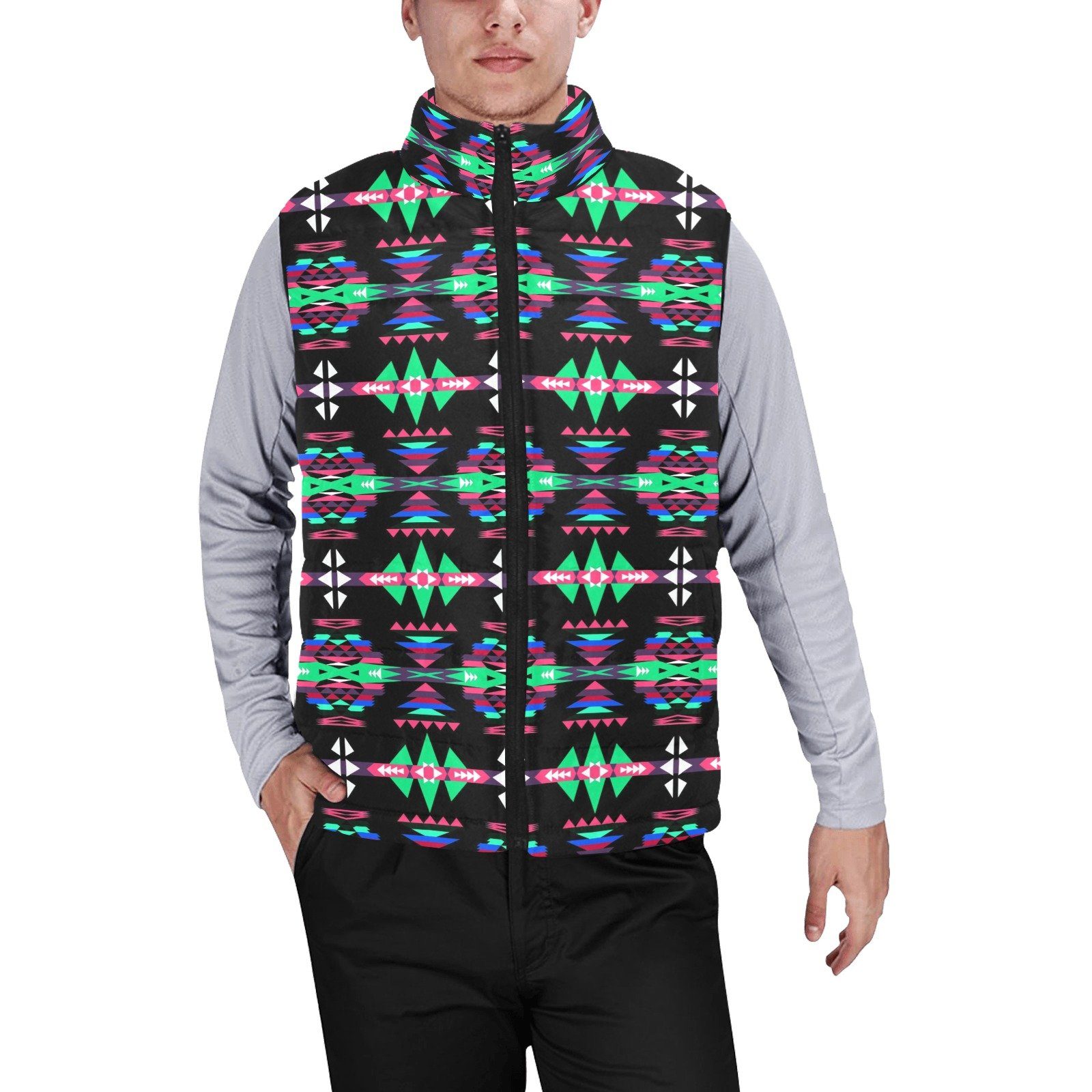 River Trail Journey Men's Padded Vest Jacket (Model H44) Men's Padded Vest Jacket (H44) e-joyer