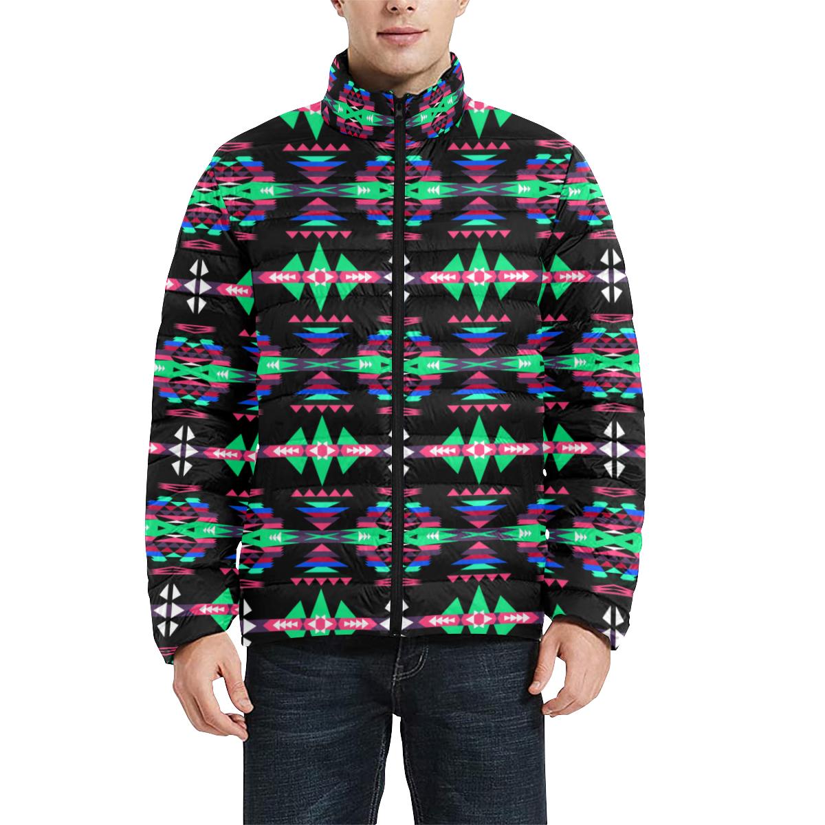 River Trail Journey Men's Stand Collar Padded Jacket (Model H41) Men's Stand Collar Padded Jacket (H41) e-joyer