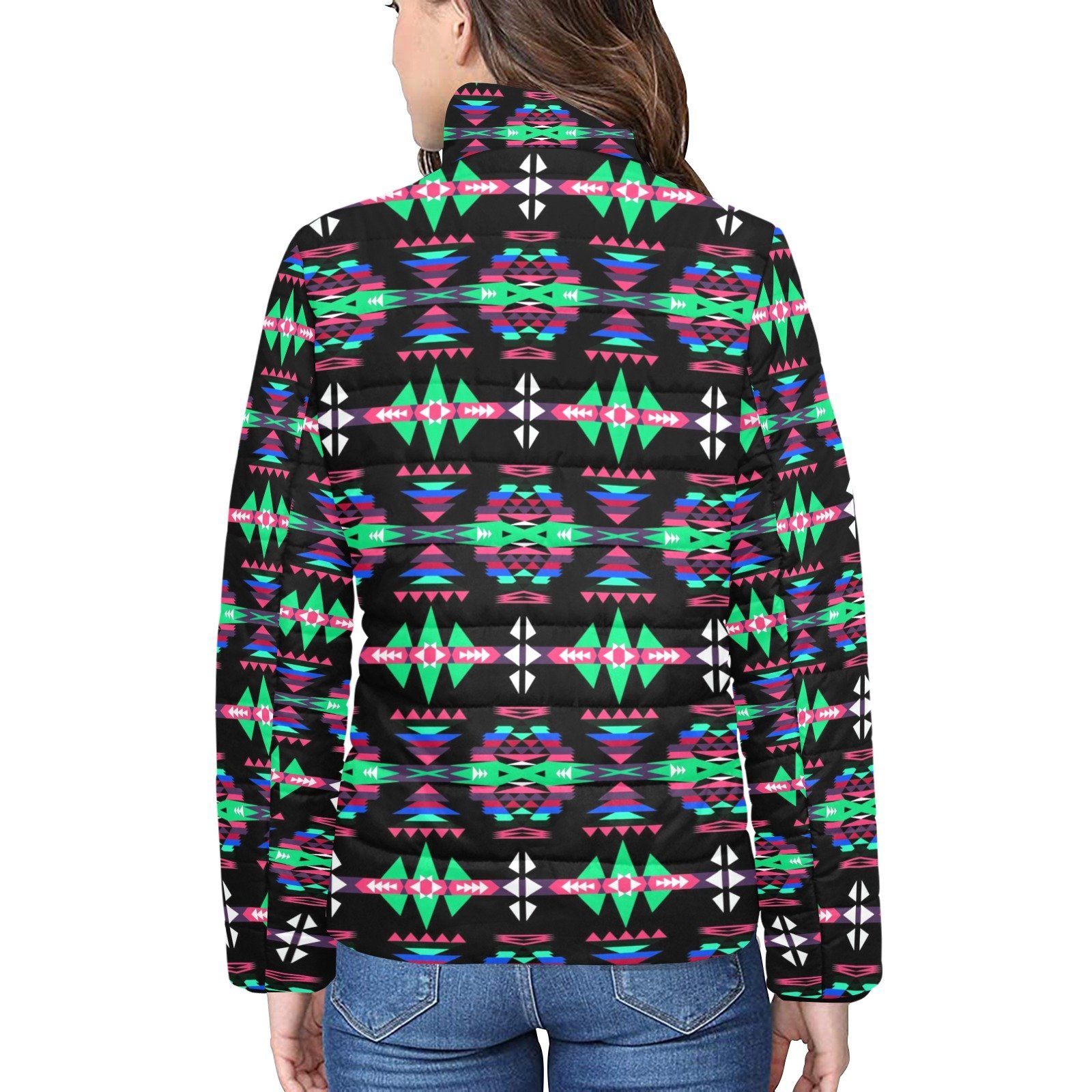 River Trail Journey Women's Stand Collar Padded Jacket (Model H41) jacket e-joyer