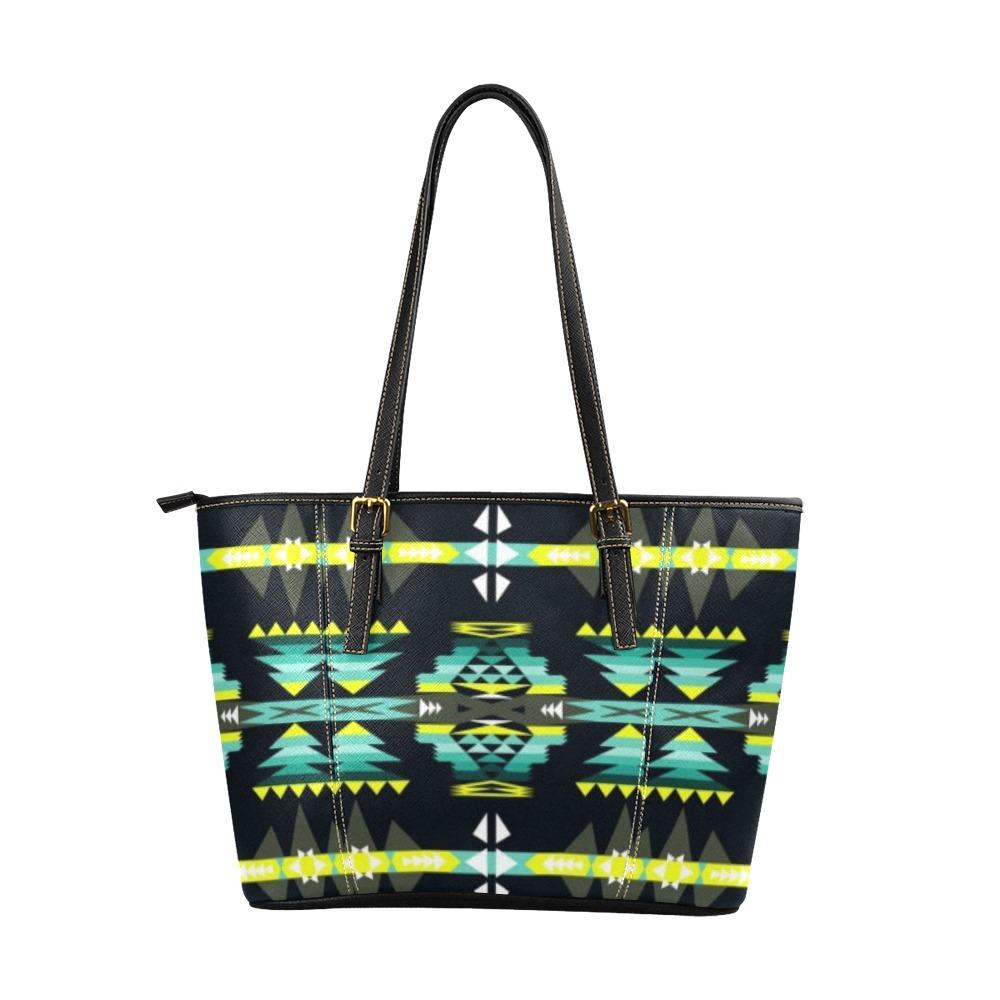 River Trail Leather Tote Bag/Large (Model 1640) Leather Tote Bag (1640) e-joyer