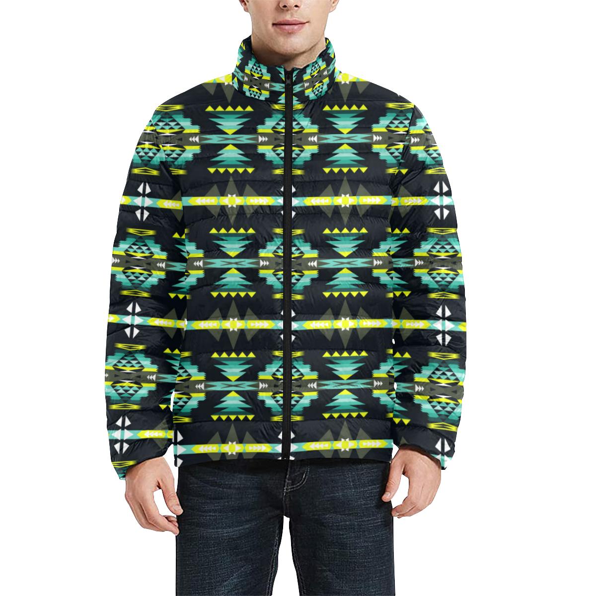 River Trail Men's Stand Collar Padded Jacket (Model H41) Men's Stand Collar Padded Jacket (H41) e-joyer