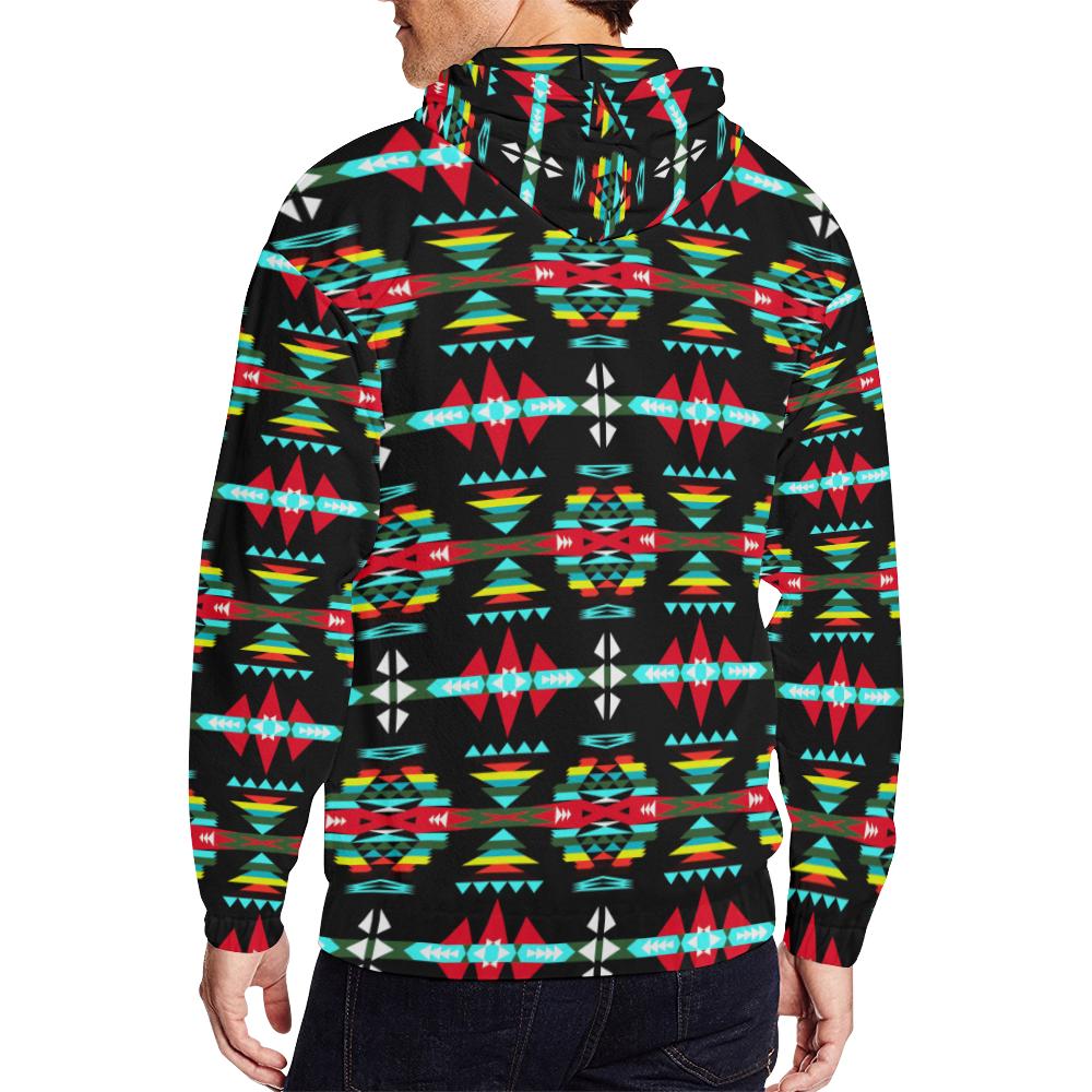 River Trail Sunset All Over Print Full Zip Hoodie for Men (Model H14) All Over Print Full Zip Hoodie for Men (H14) e-joyer