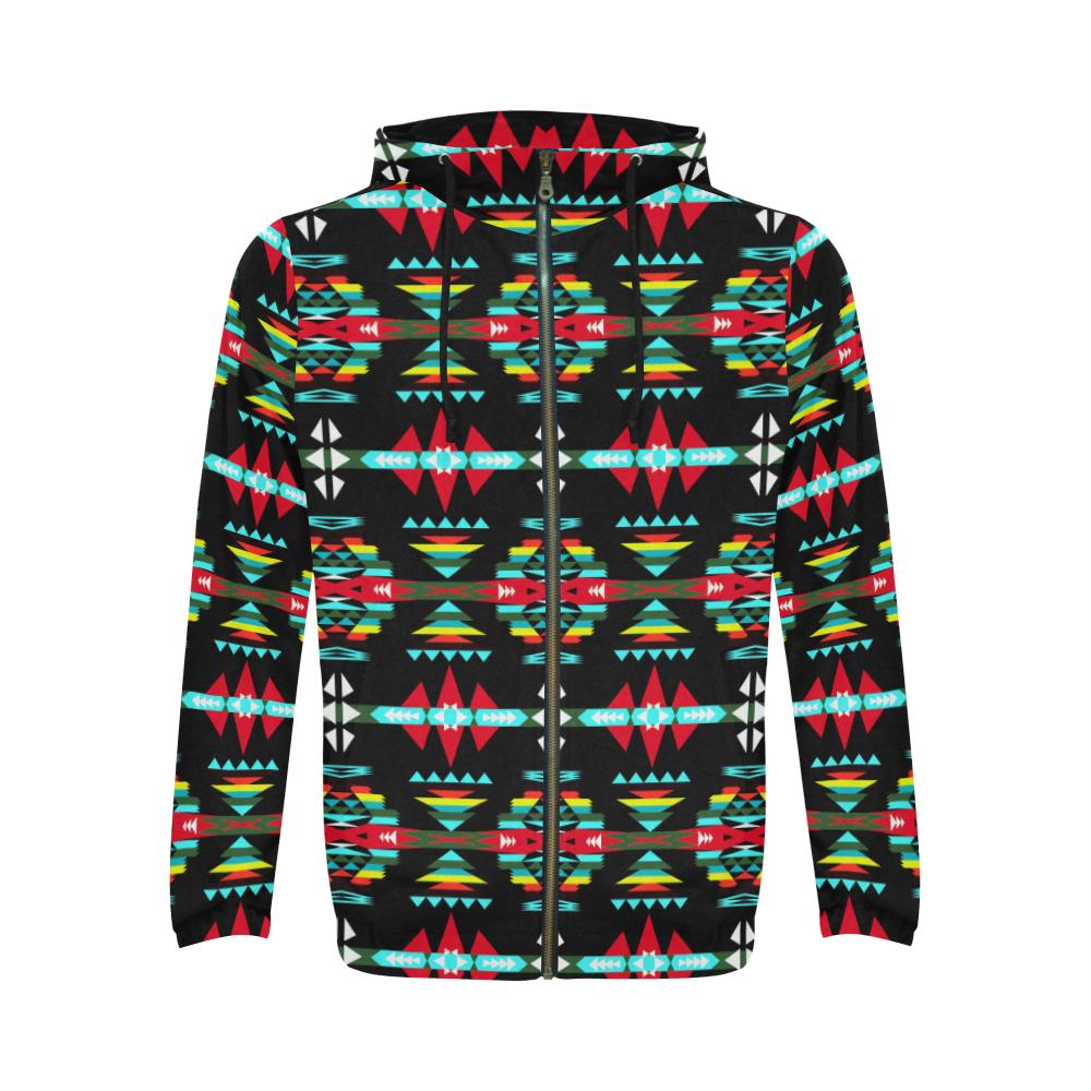 River Trail Sunset All Over Print Full Zip Hoodie for Men (Model H14) All Over Print Full Zip Hoodie for Men (H14) e-joyer