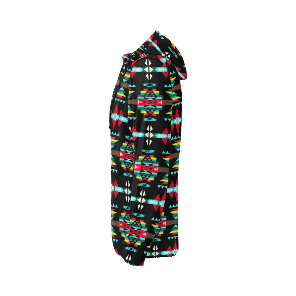 River Trail Sunset All Over Print Full Zip Hoodie for Women (Model H14) All Over Print Full Zip Hoodie for Women (H14) e-joyer