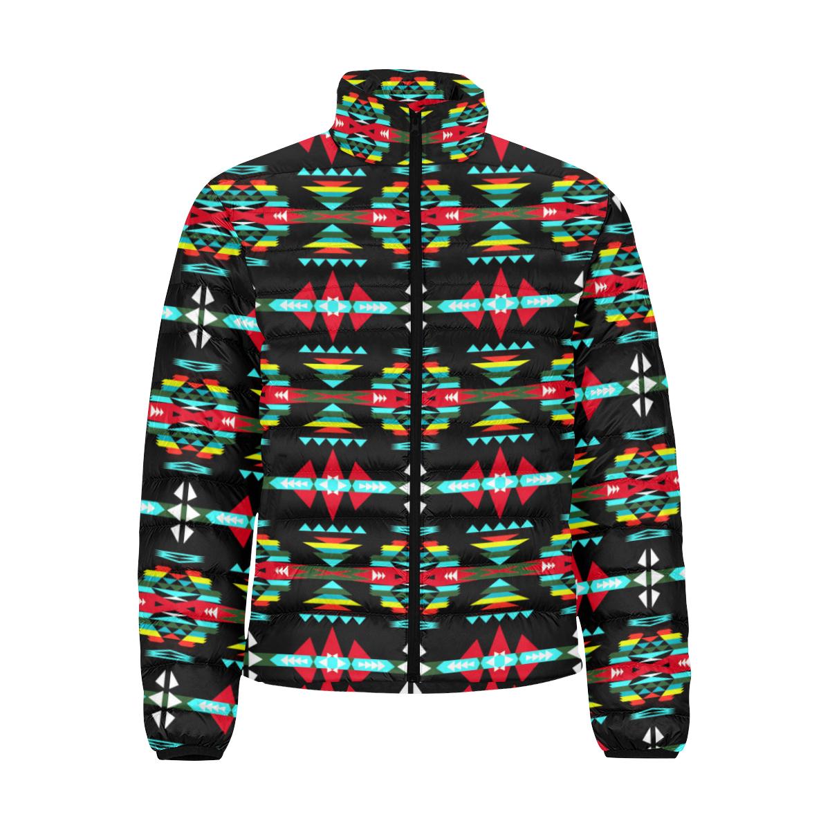 River Trail Sunset Men's Stand Collar Padded Jacket (Model H41) Men's Stand Collar Padded Jacket (H41) e-joyer