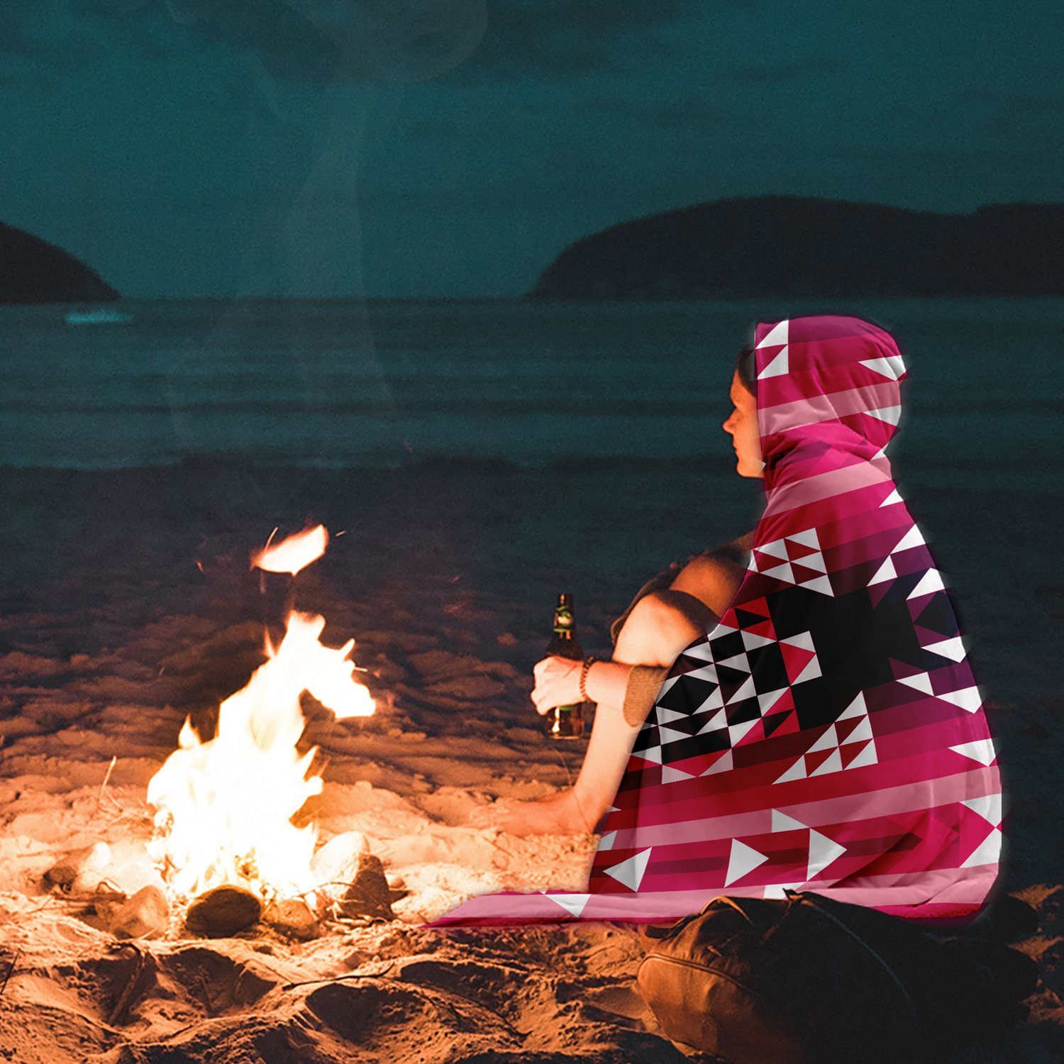 Royal Airspace Red Hooded Blanket blanket 49 Dzine