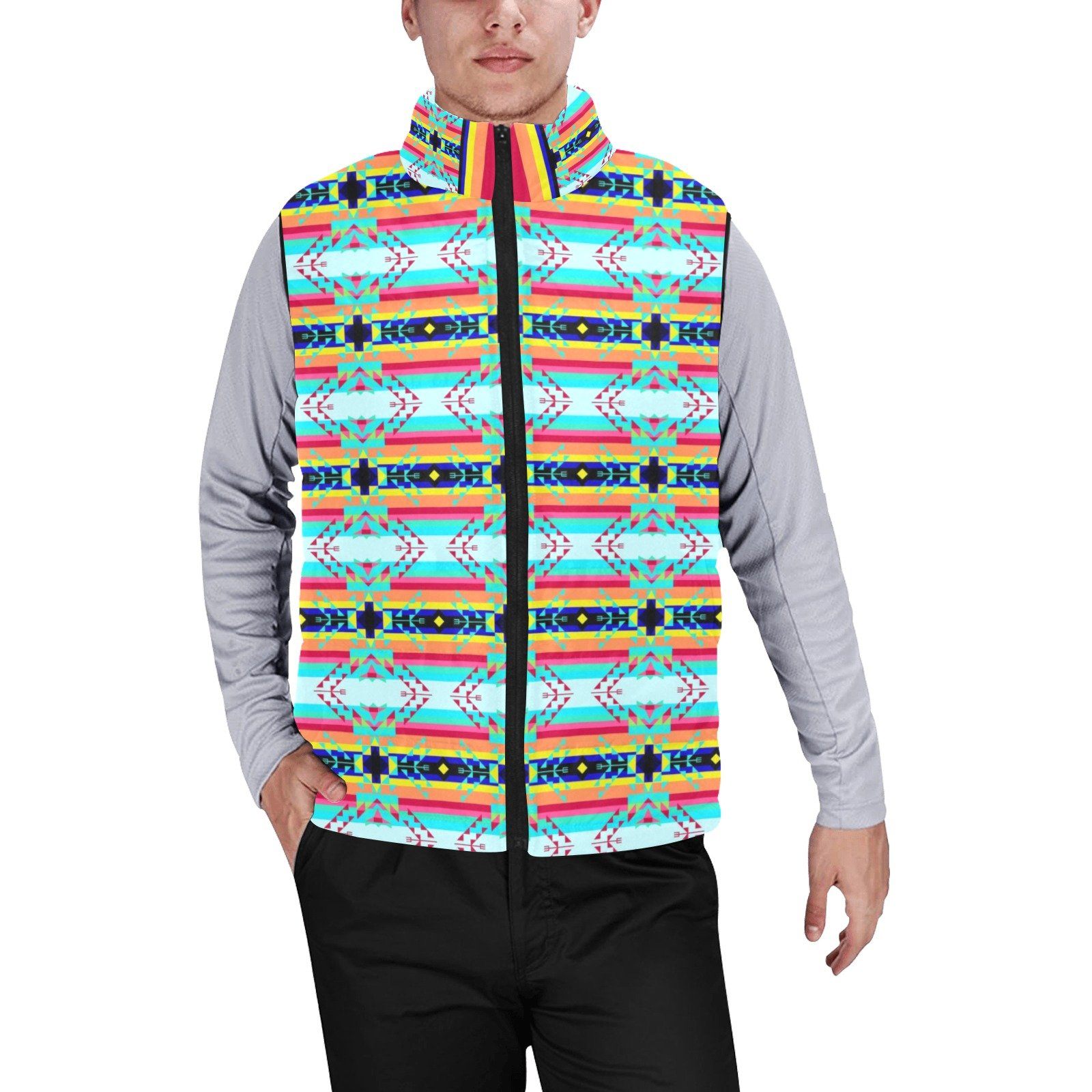 Sacred Spring Men's Padded Vest Jacket (Model H44) Men's Padded Vest Jacket (H44) e-joyer