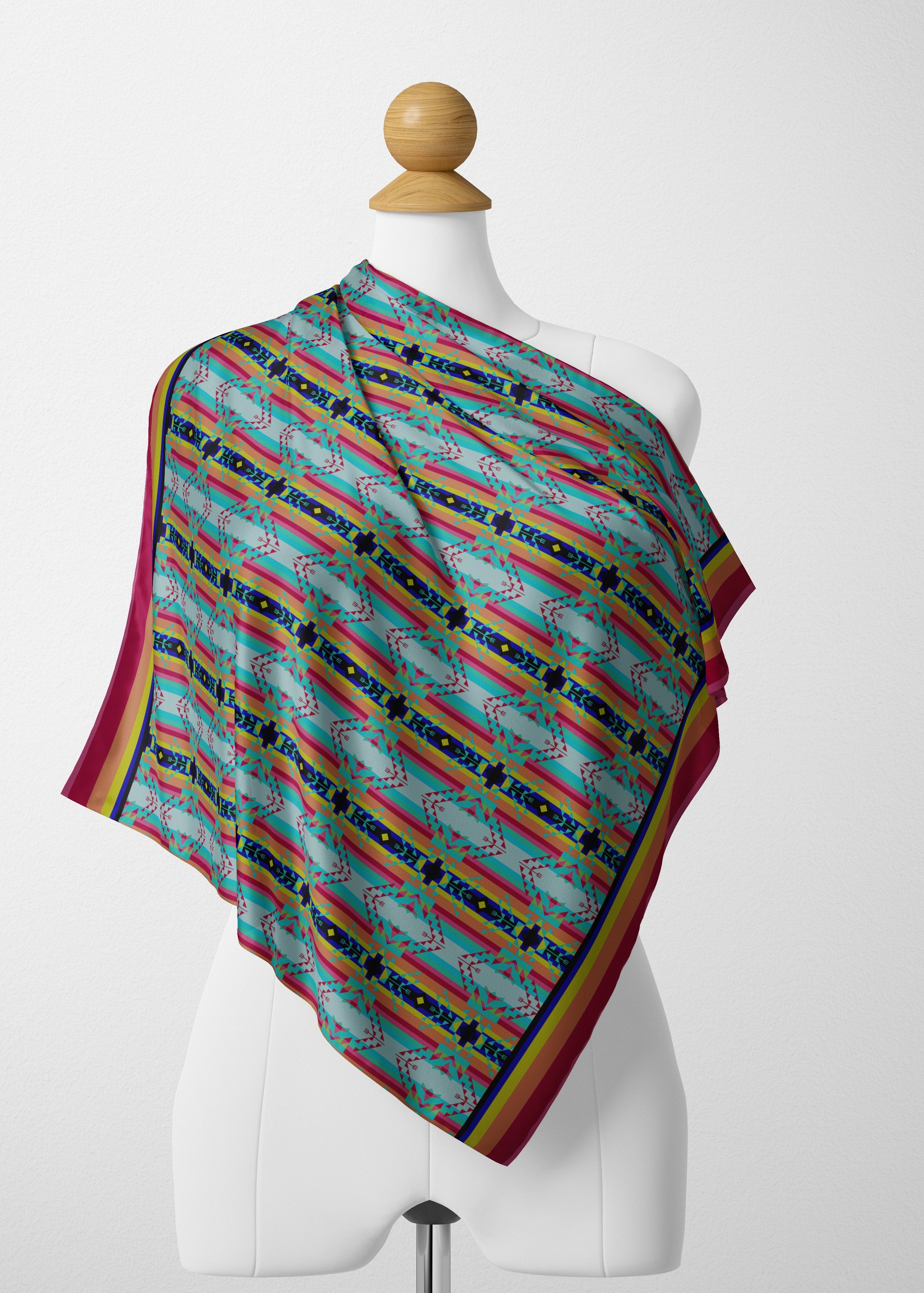 Sacred Spring Satin Shawl Scarf 49 Dzine