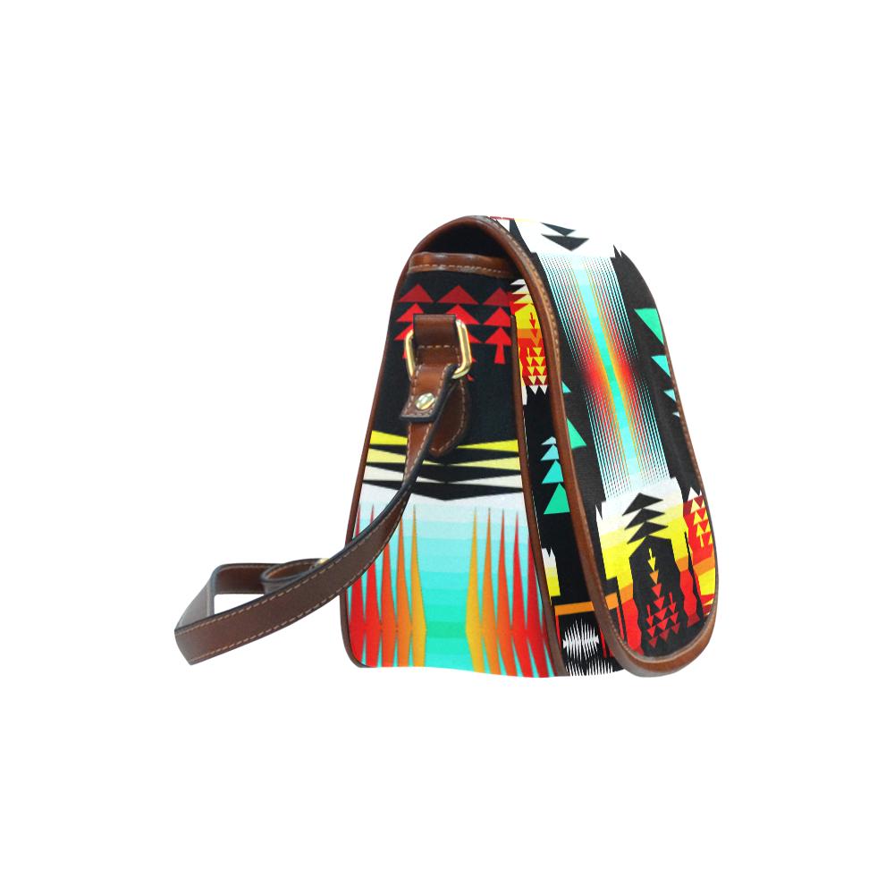 Sage Fire Revamp II Saddle Bag/Small (Model 1649) Full Customization Saddle Bag/Small (Full Customization) e-joyer