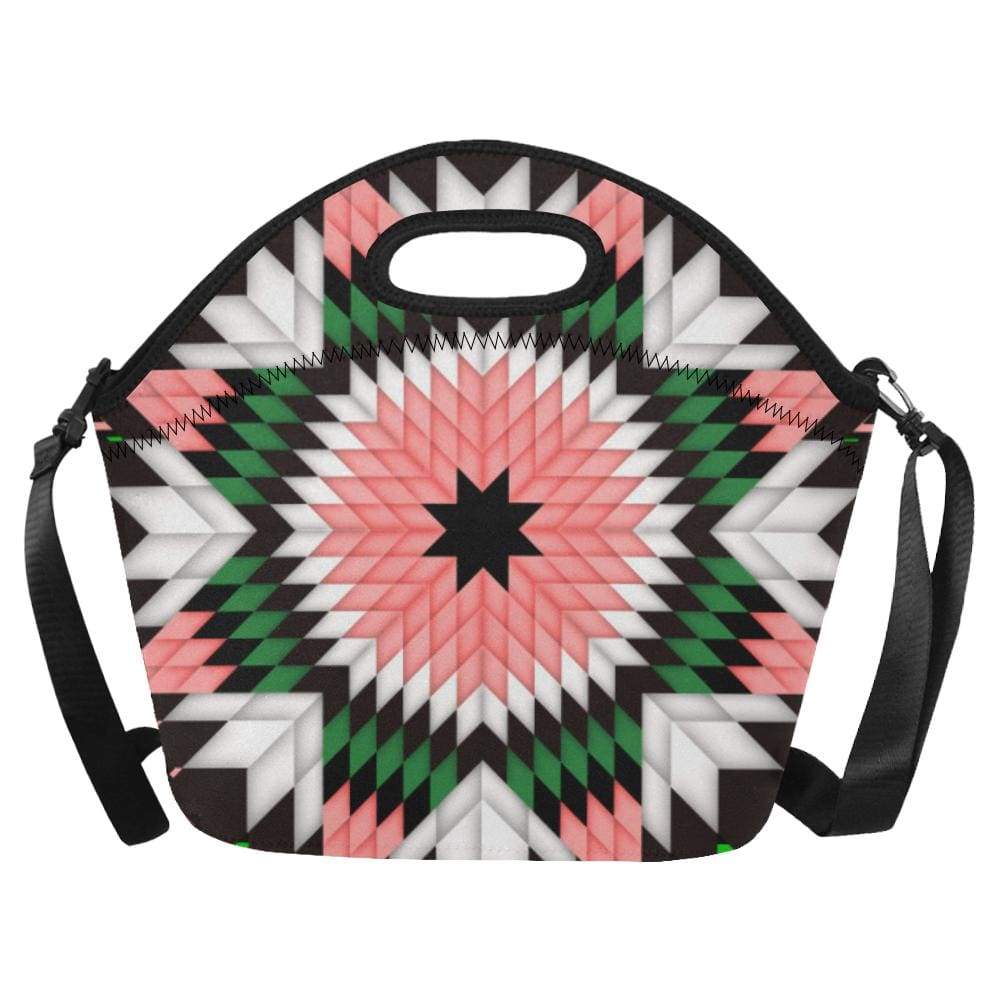 Salmon Pink Star Neoprene Lunch Bag/Large (Model 1669) Neoprene Lunch Bag/Large (1669) e-joyer