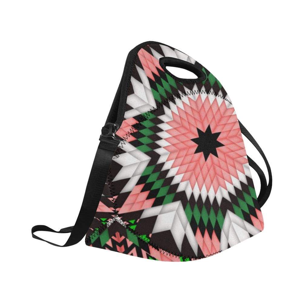 Salmon Pink Star Neoprene Lunch Bag/Large (Model 1669) Neoprene Lunch Bag/Large (1669) e-joyer