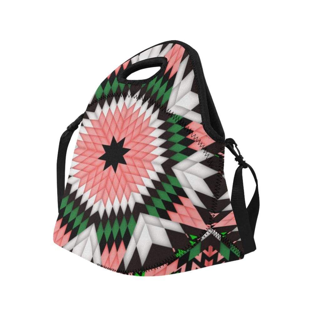 Salmon Pink Star Neoprene Lunch Bag/Large (Model 1669) Neoprene Lunch Bag/Large (1669) e-joyer