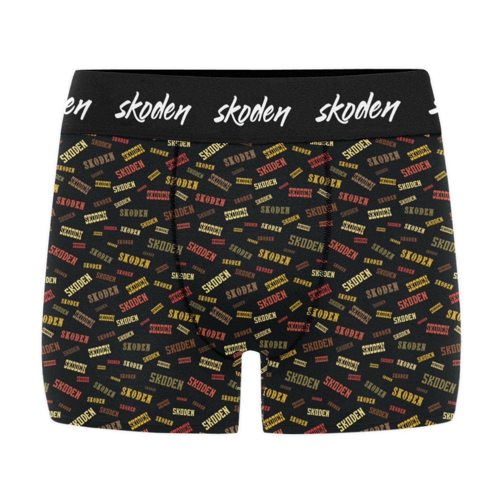 Skoden Western Black Men's Boxer Briefs w/ Custom Waistband (Merged Design) (Model L10) Men's Briefs-Custom Waistband (Merged Design) e-joyer