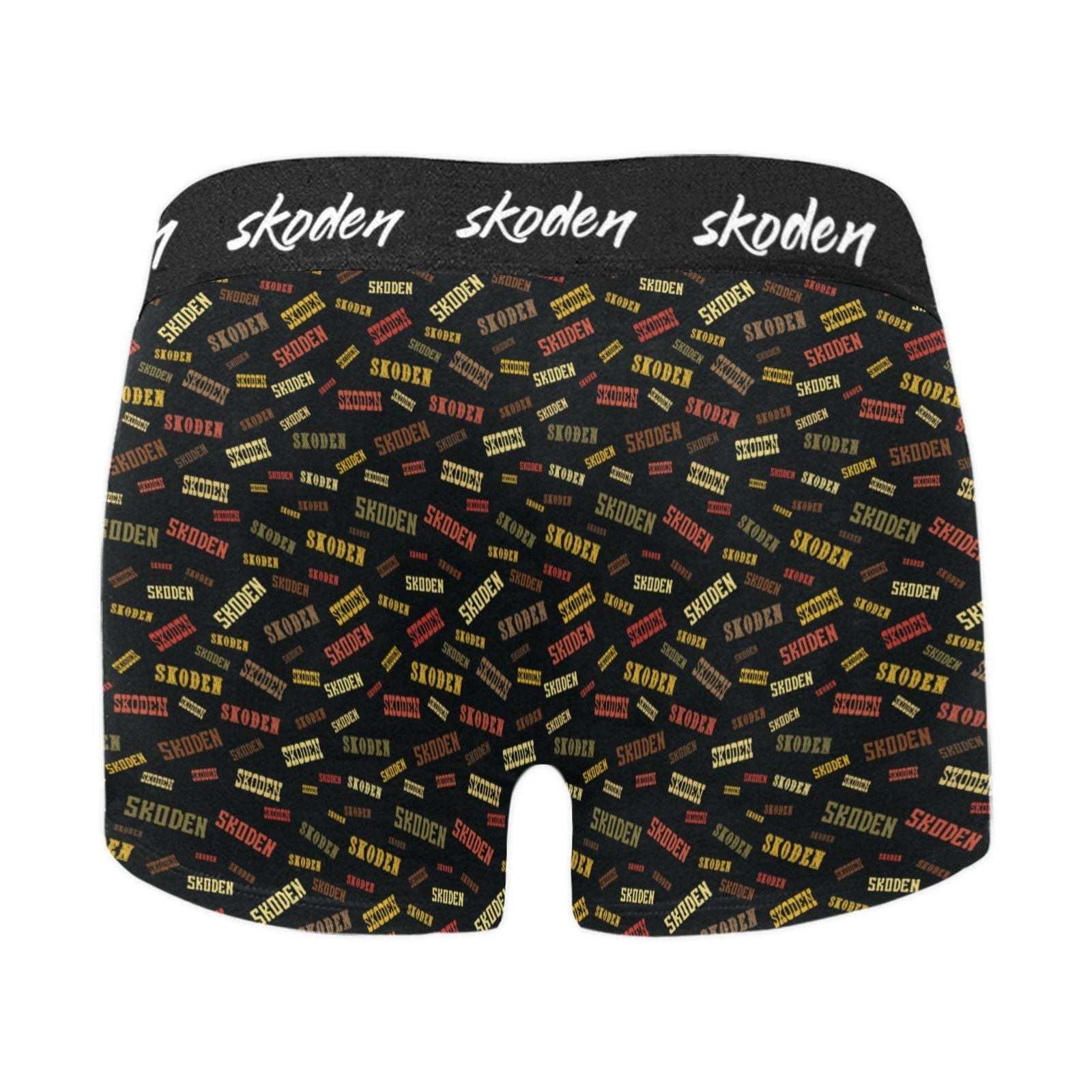 Skoden Western Black Men's Boxer Briefs w/ Custom Waistband (Merged Design) (Model L10) Men's Briefs-Custom Waistband (Merged Design) e-joyer