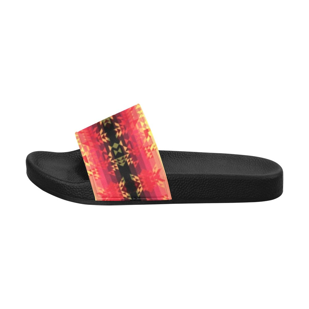 Soleil Fusion Rouge Women's Slide Sandals (Model 057) sandals e-joyer