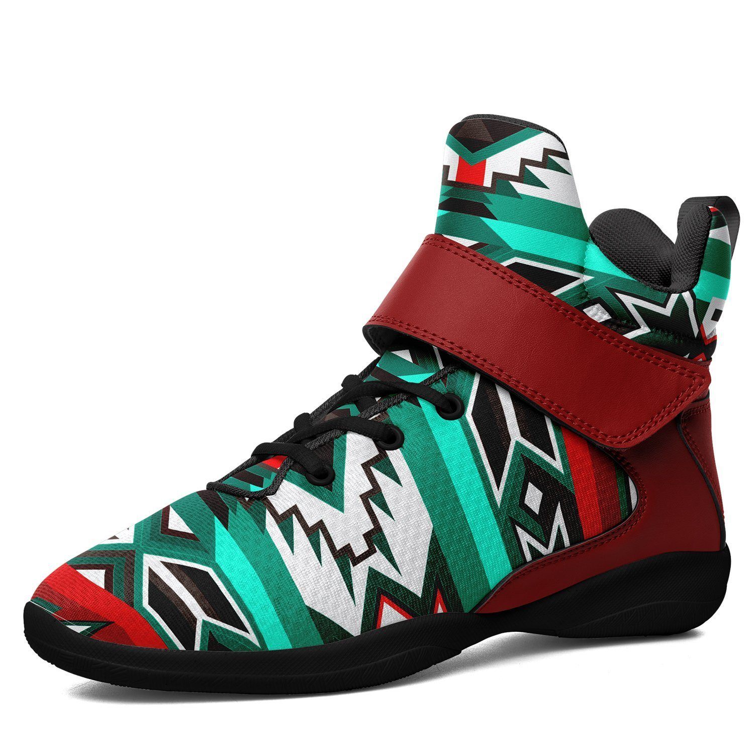 Southwest Journey Kid's Ipottaa Basketball / Sport High Top Shoes 49 Dzine US Child 12.5 / EUR 30 Black Sole with Dark Red Strap