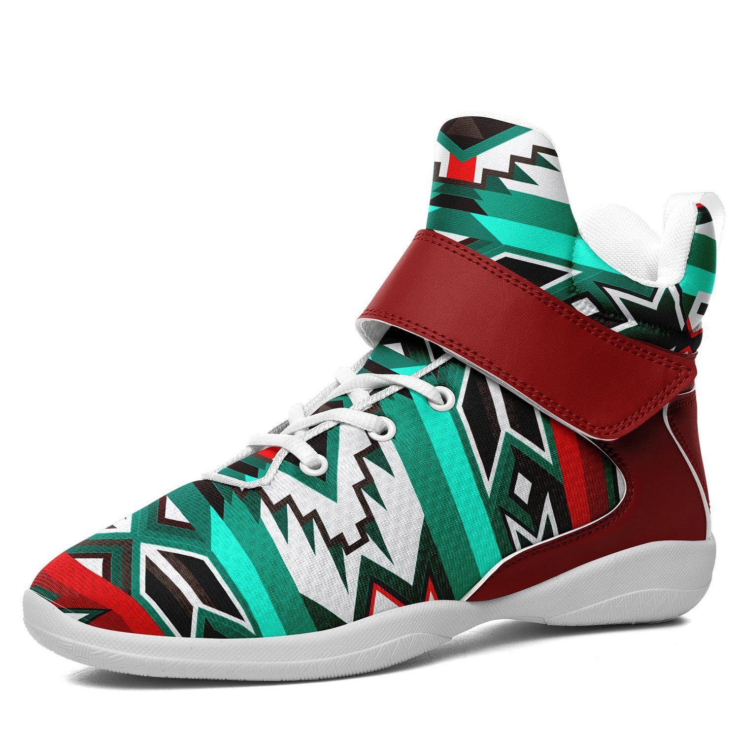 Southwest Journey Kid's Ipottaa Basketball / Sport High Top Shoes 49 Dzine US Child 12.5 / EUR 30 White Sole with Dark Red Strap