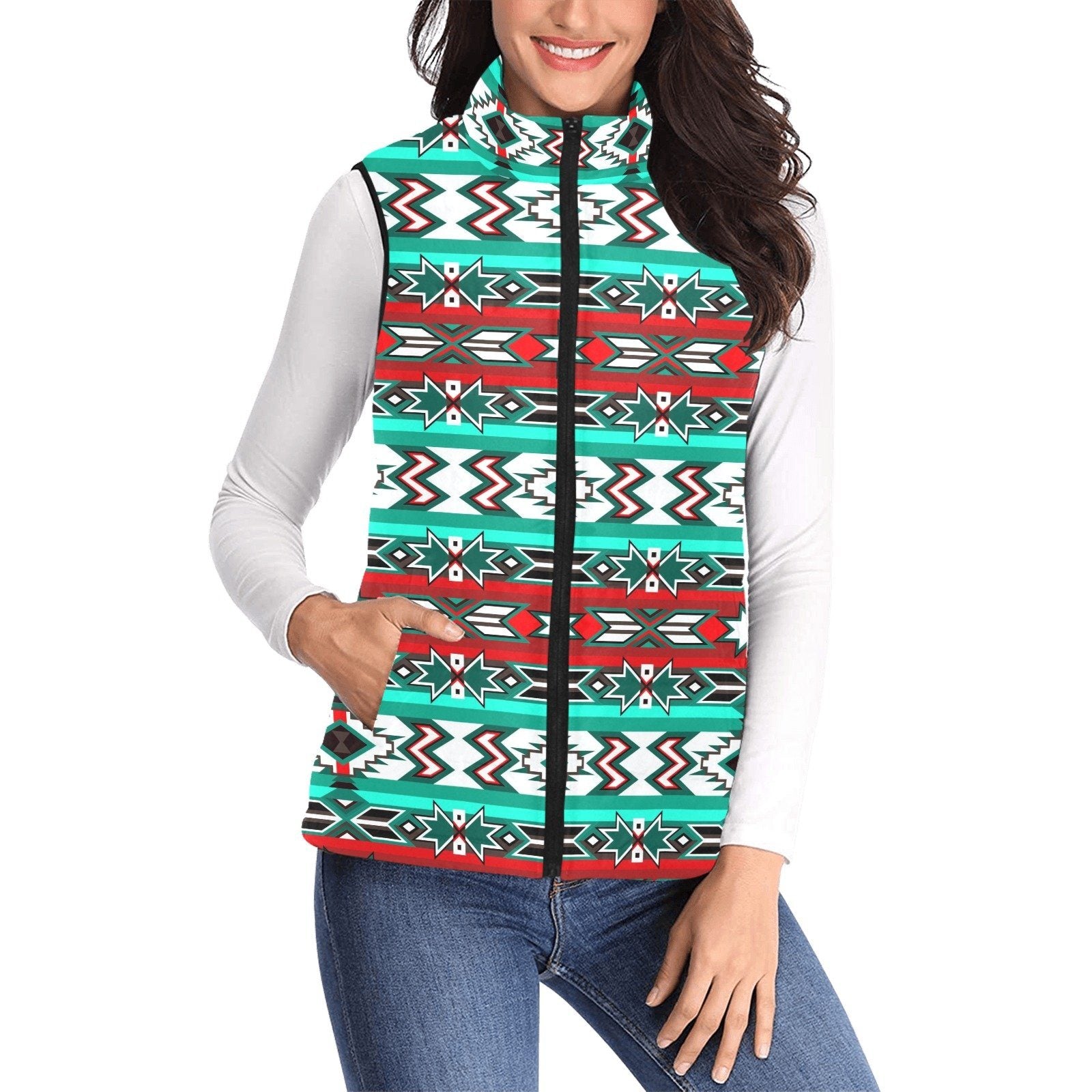 Southwest Journey Women's Padded Vest Jacket (Model H44) Women's Padded Vest Jacket (H44) e-joyer