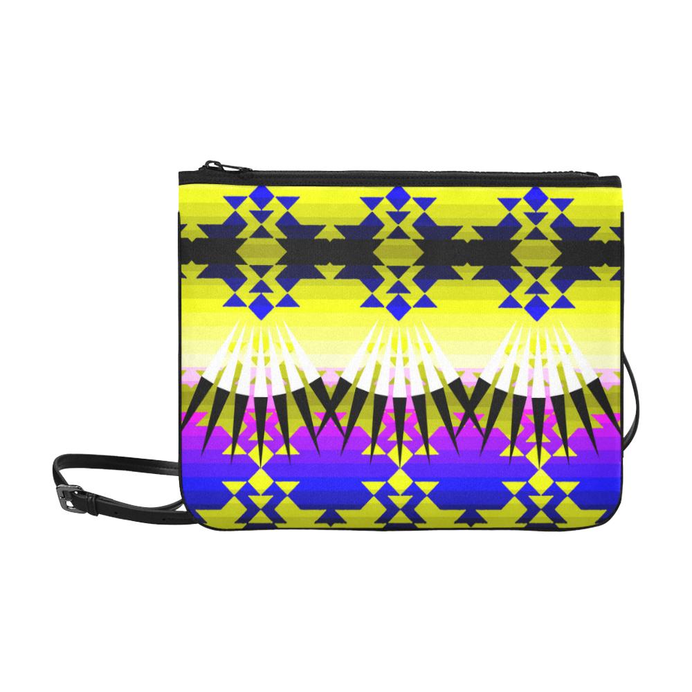 Southwest Ribbonwork Bustles Slim Clutch Bag (Model 1668) Slim Clutch Bags (1668) e-joyer