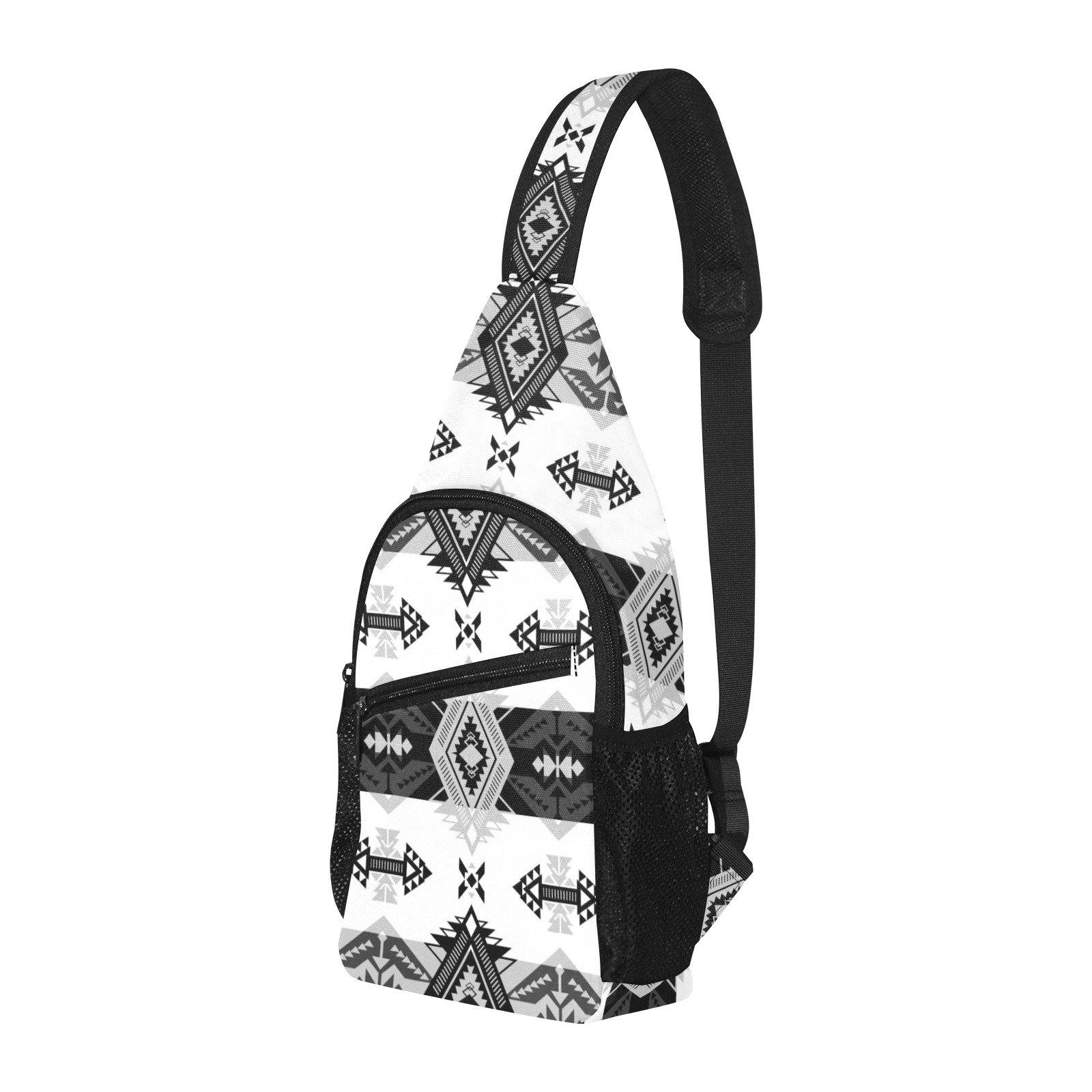Sovereign Nation Black and White All Over Print Chest Bag (Model 1719) All Over Print Chest Bag (1719) e-joyer