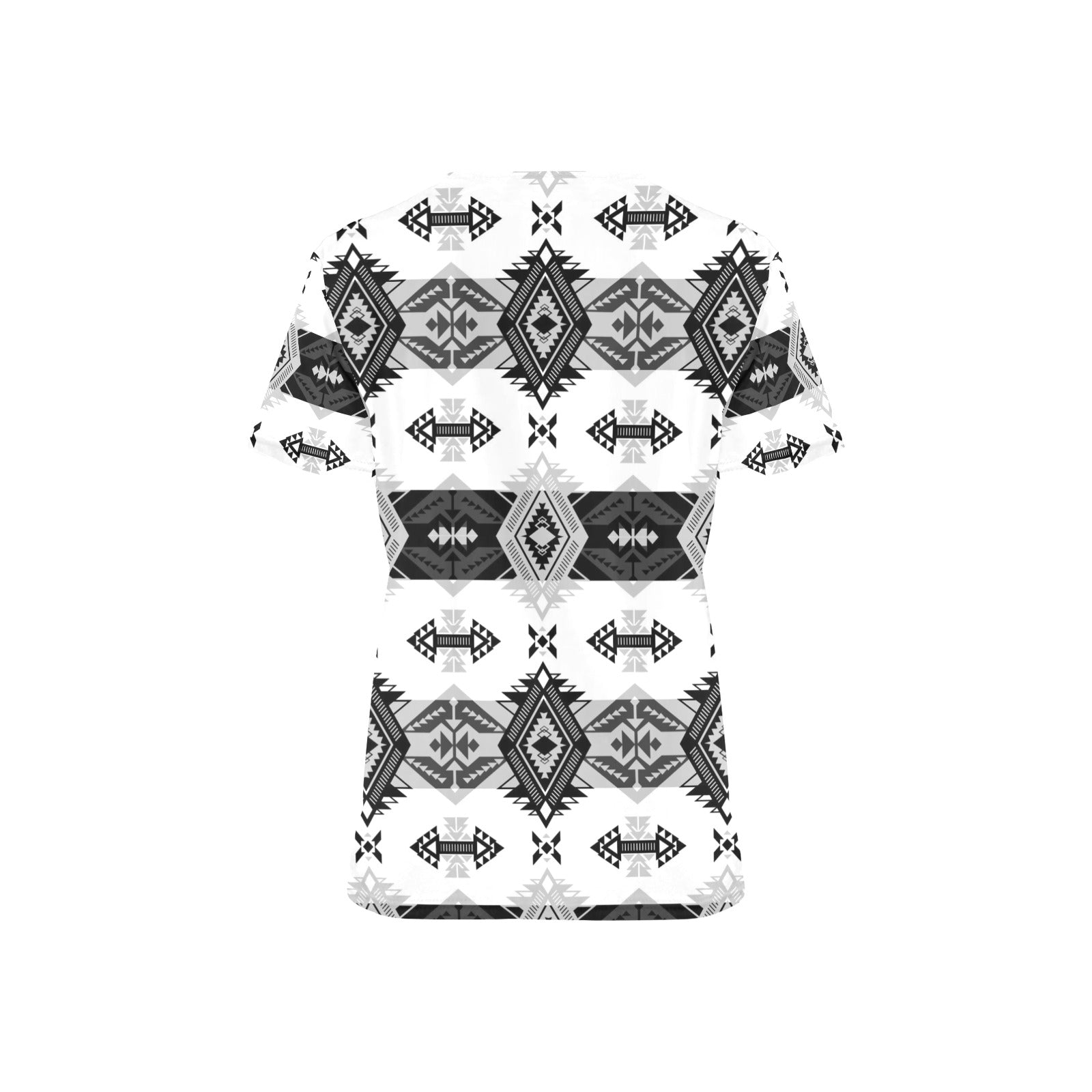 Sovereign Nation Black and White All Over Print Scrub Top Scrub Top e-joyer