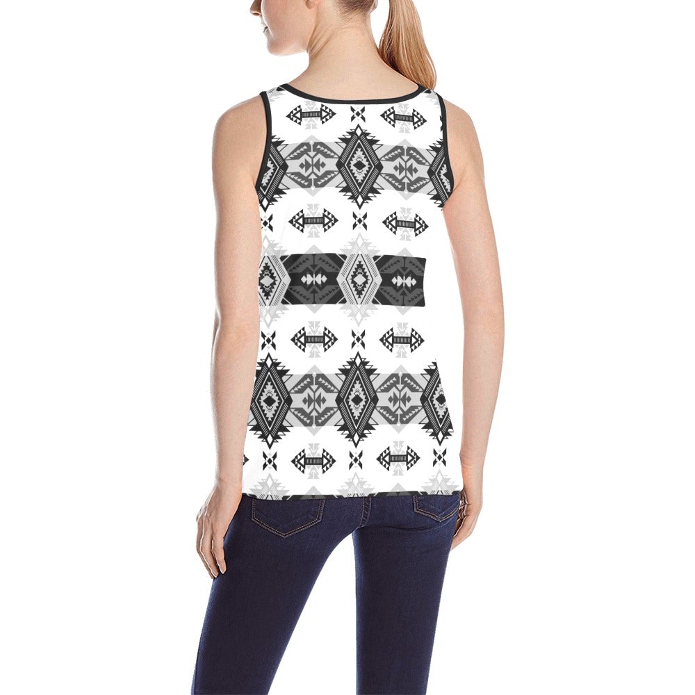 Sovereign Nation Black and White All Over Print Tank Top for Women (Model T43) All Over Print Tank Top for Women (T43) e-joyer