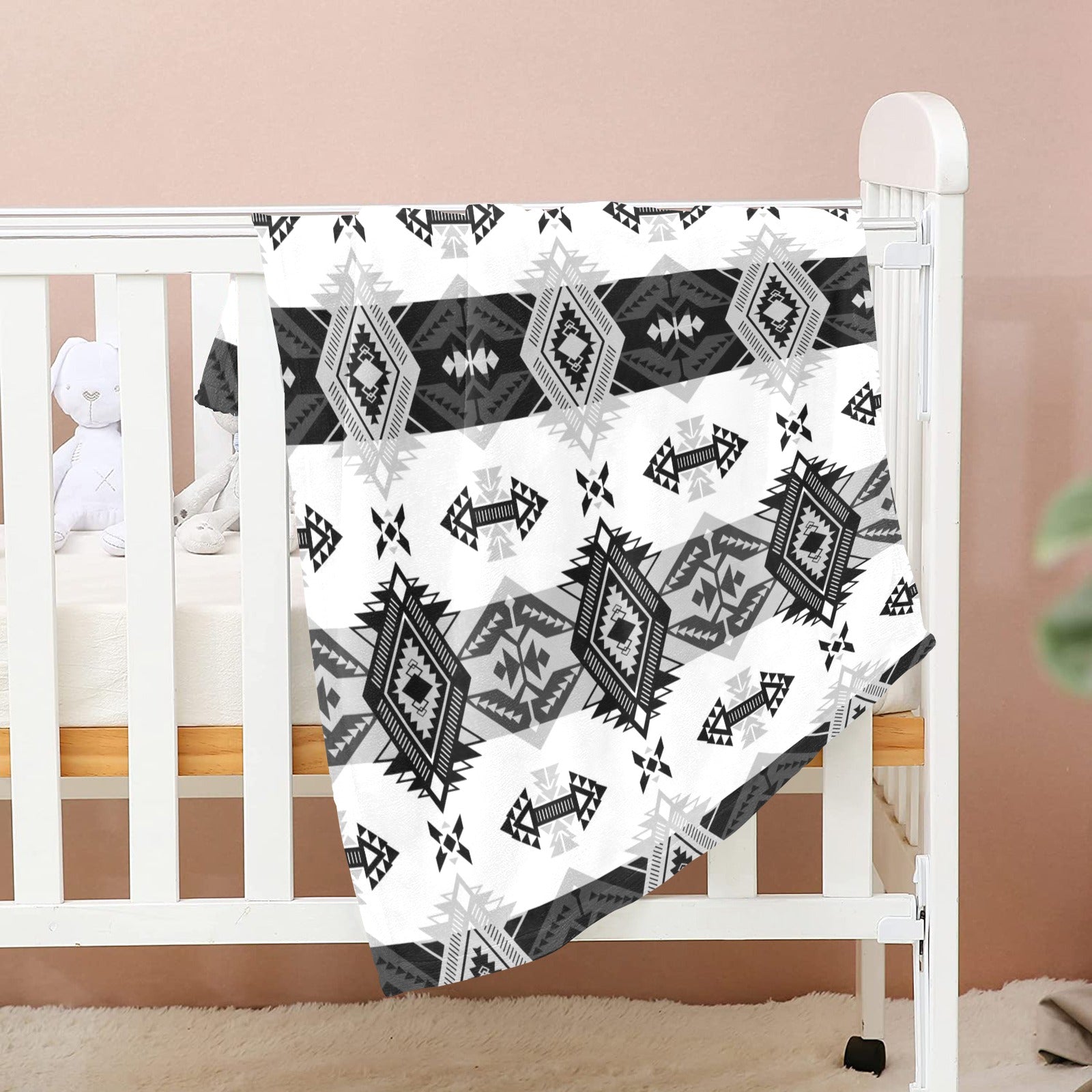 Sovereign Nation Black and White Baby Blanket 30"x40" Baby Blanket 30"x40" e-joyer