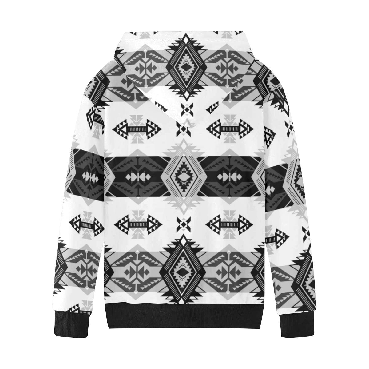 Sovereign Nation Black and White Kids' All Over Print Hoodie (Model H38) Kids' AOP Hoodie (H38) e-joyer
