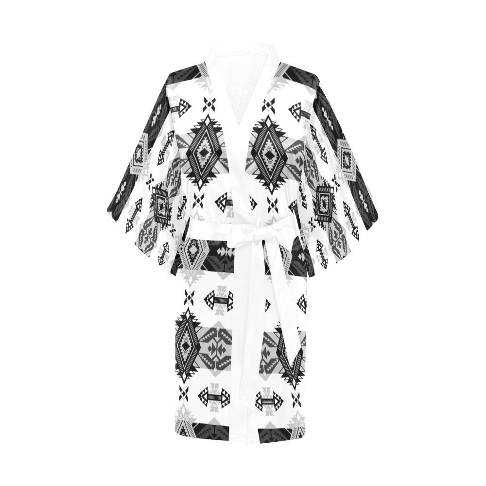 Sovereign Nation Black and White Kimono Robe Artsadd