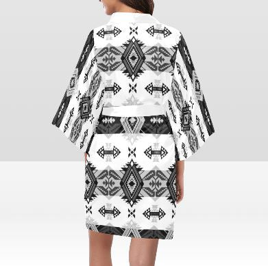 Sovereign Nation Black and White Kimono Robe Artsadd