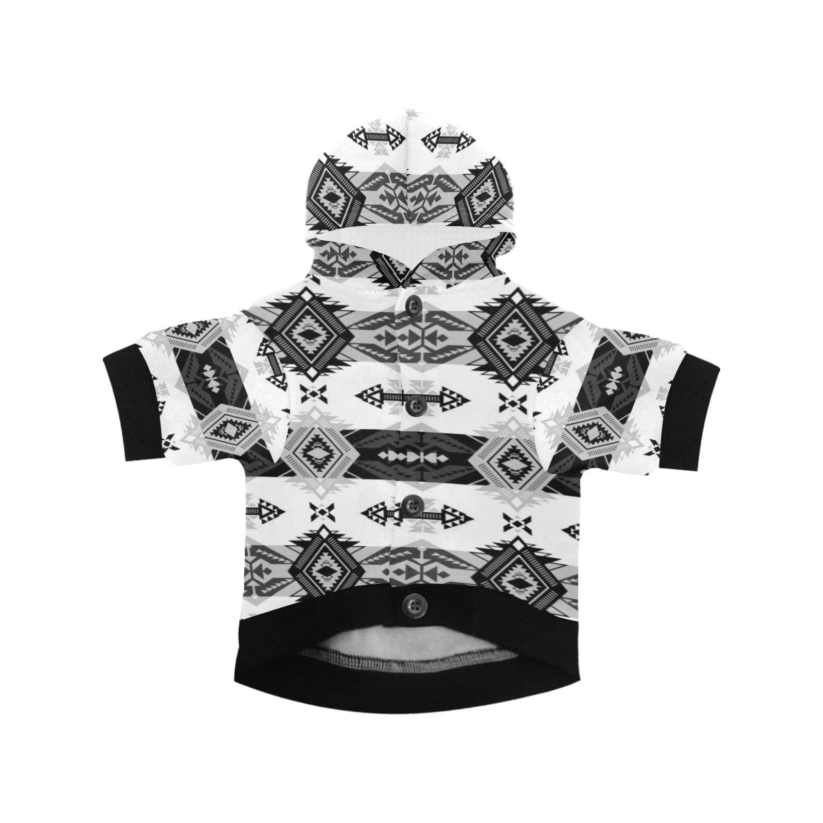 Sovereign Nation Black and White Pet Dog Hoodie Pet Dog Hoodie e-joyer